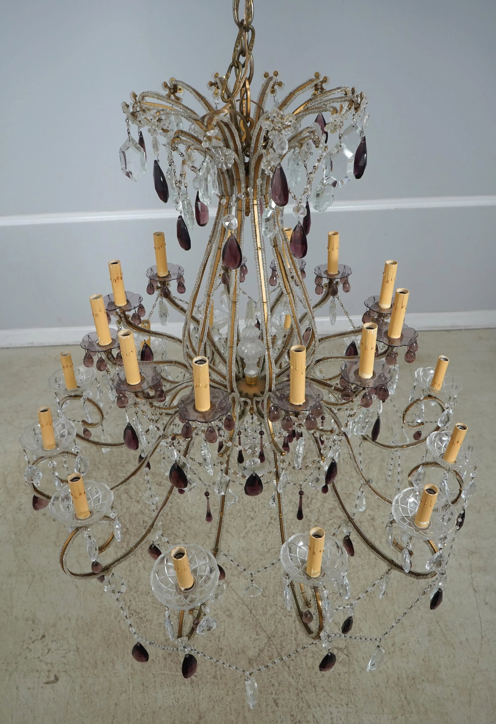 Outstanding Vintage Crystal Decorator Chandelier - 11