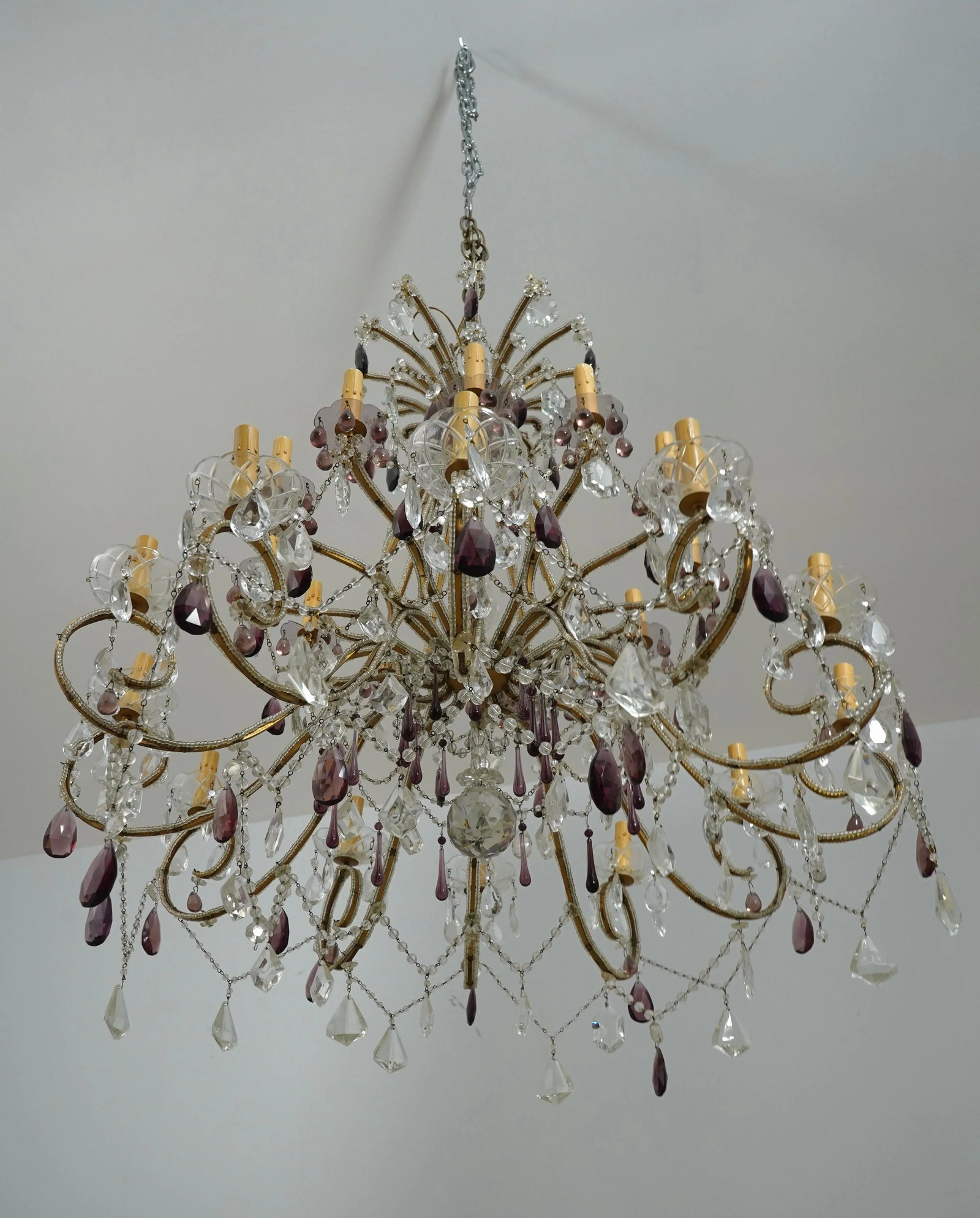 Outstanding Vintage Crystal Decorator Chandelier - 12