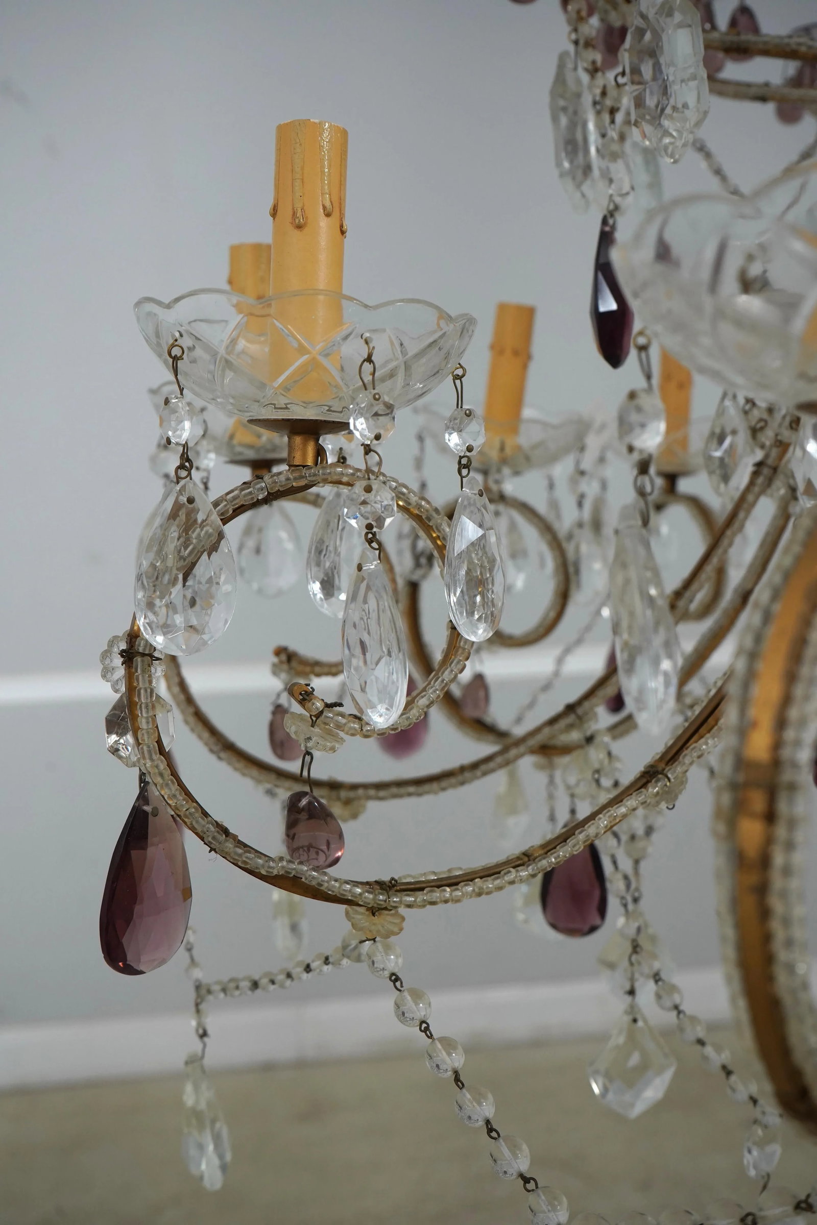 Outstanding Vintage Crystal Decorator Chandelier - 6