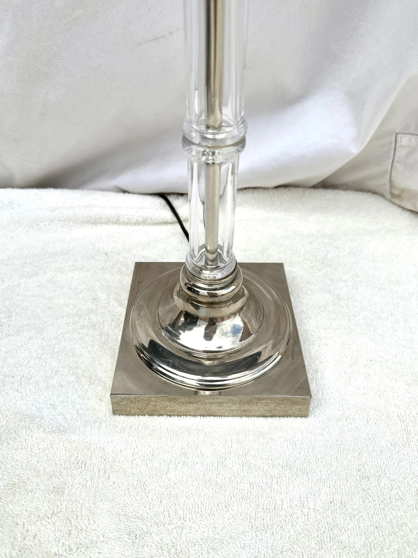 Hollywood Regency Chrome/Glass Palm Tree Table Lamp - 6