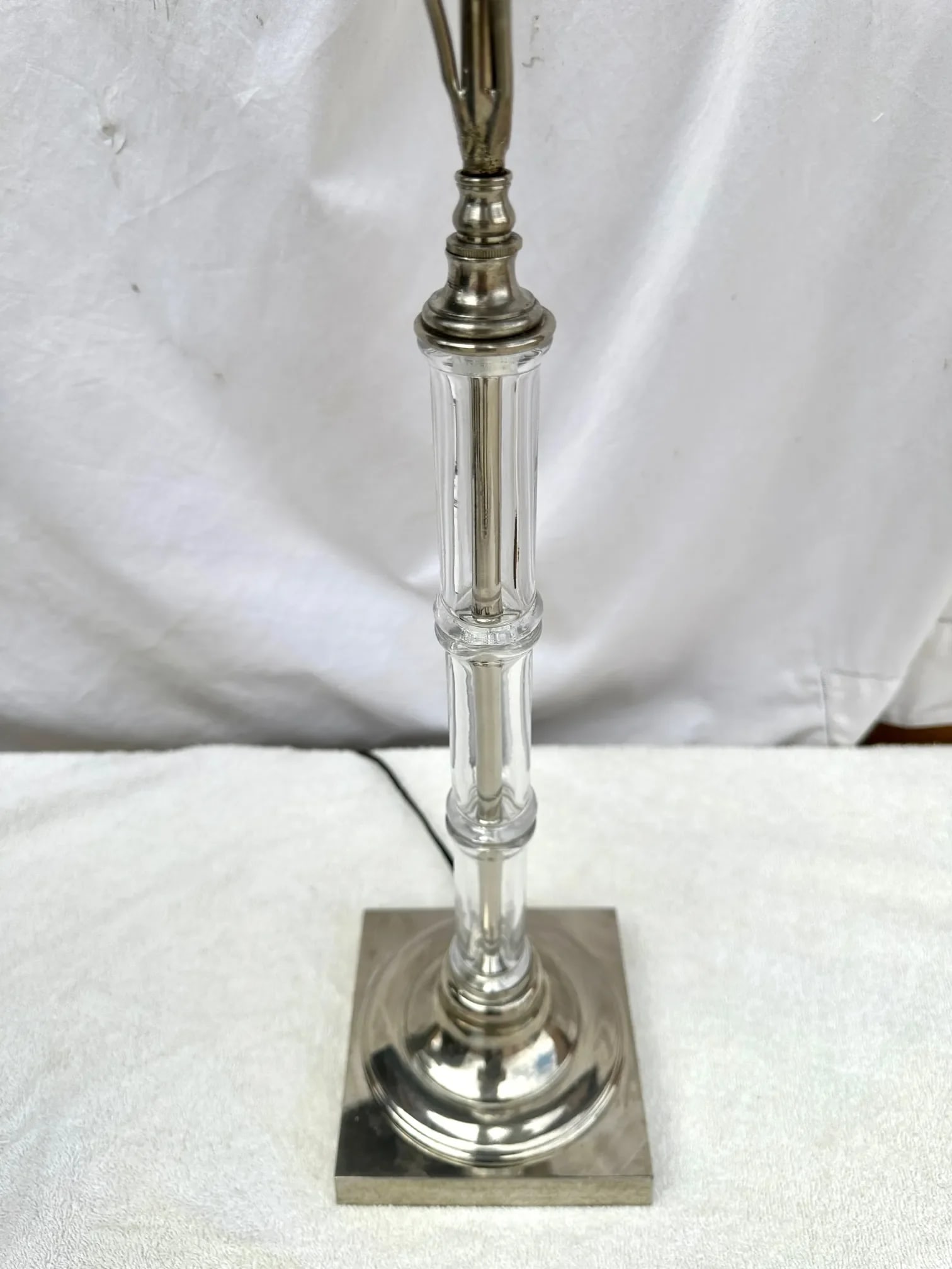 Hollywood Regency Chrome/Glass Palm Tree Table Lamp - 7