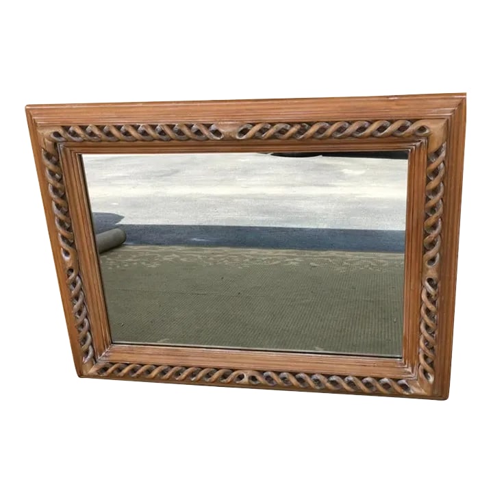 Vintage Hand Carved Pine Mirror Italy: Vintage Italian Hand Carved Pine Mirror. Beautifully handcrafted in Italy . In great vintage condition, mid century, modern ready to hang and be The show stopper of any room. Condition: Alterations: