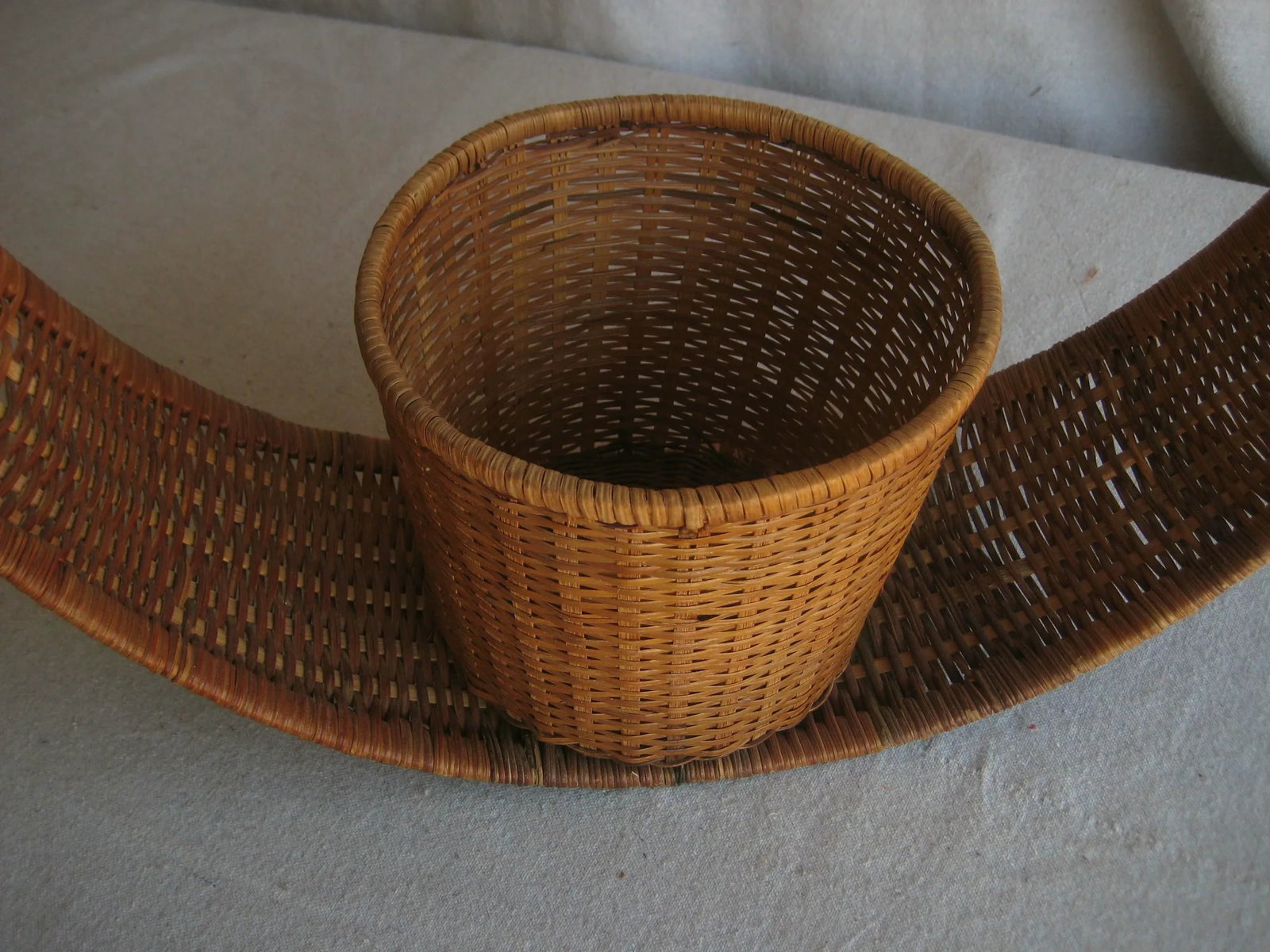 Mid Century Modern Wicker Hanging Plant Holder - 6