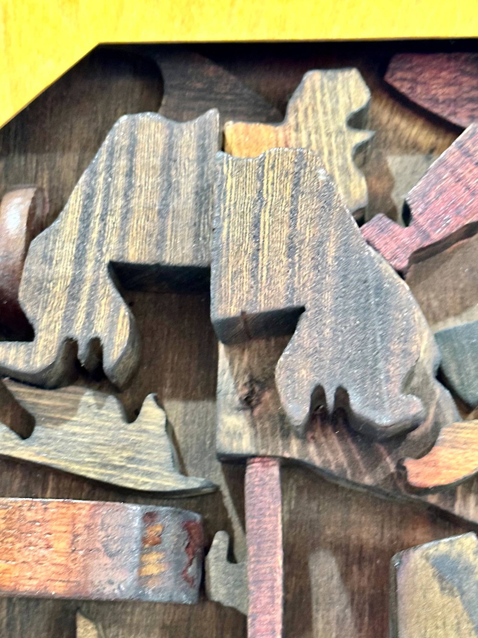 Brutalist Wood Wall Sculpture - Nevelson-Inspired, 17.5" X 17.5" - 6