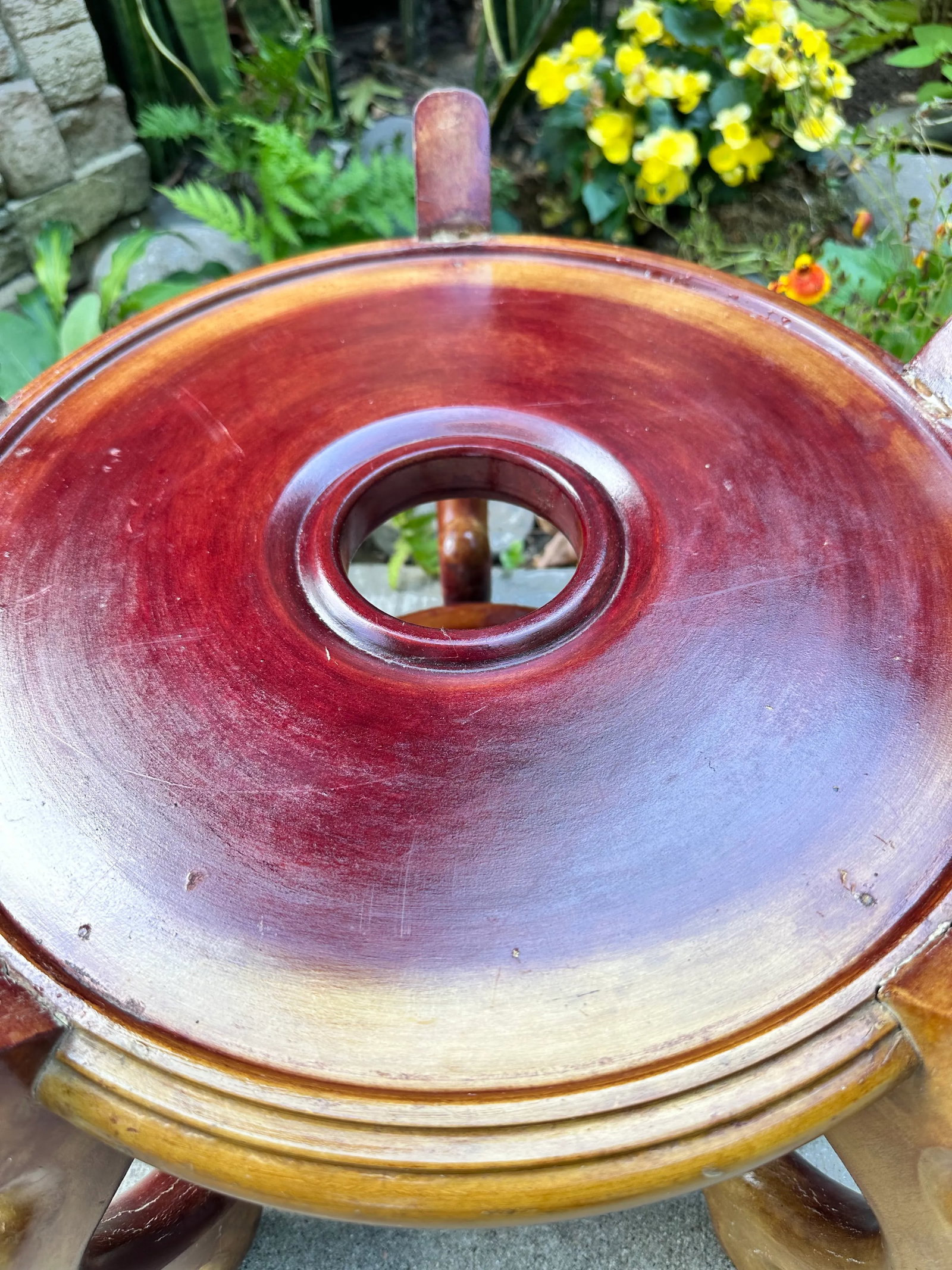 Large Chinese Rosewood Carved Pedestal Base Stand Fish Bowl Planter Jardiniere - 5