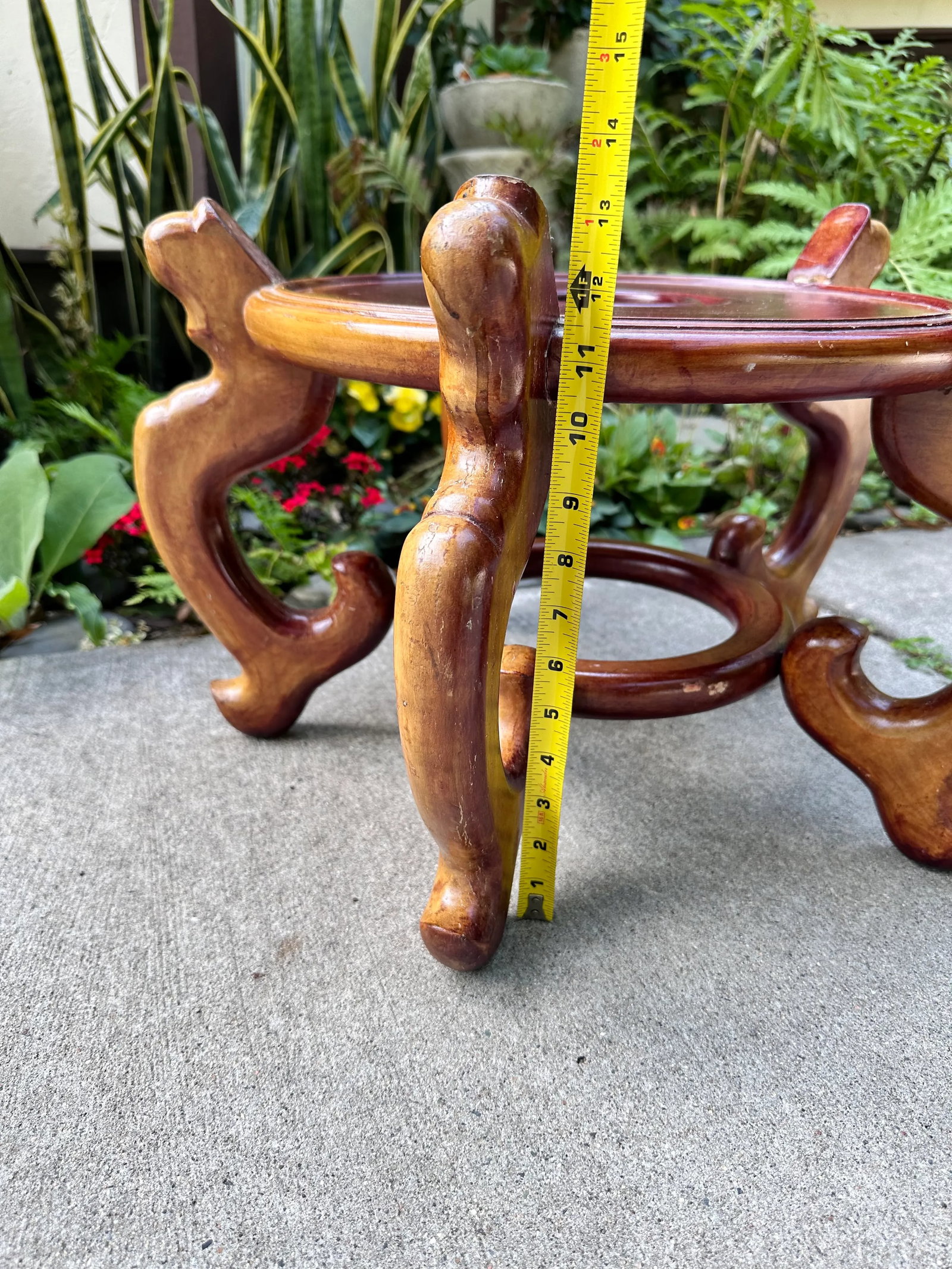Large Chinese Rosewood Carved Pedestal Base Stand Fish Bowl Planter Jardiniere - 7