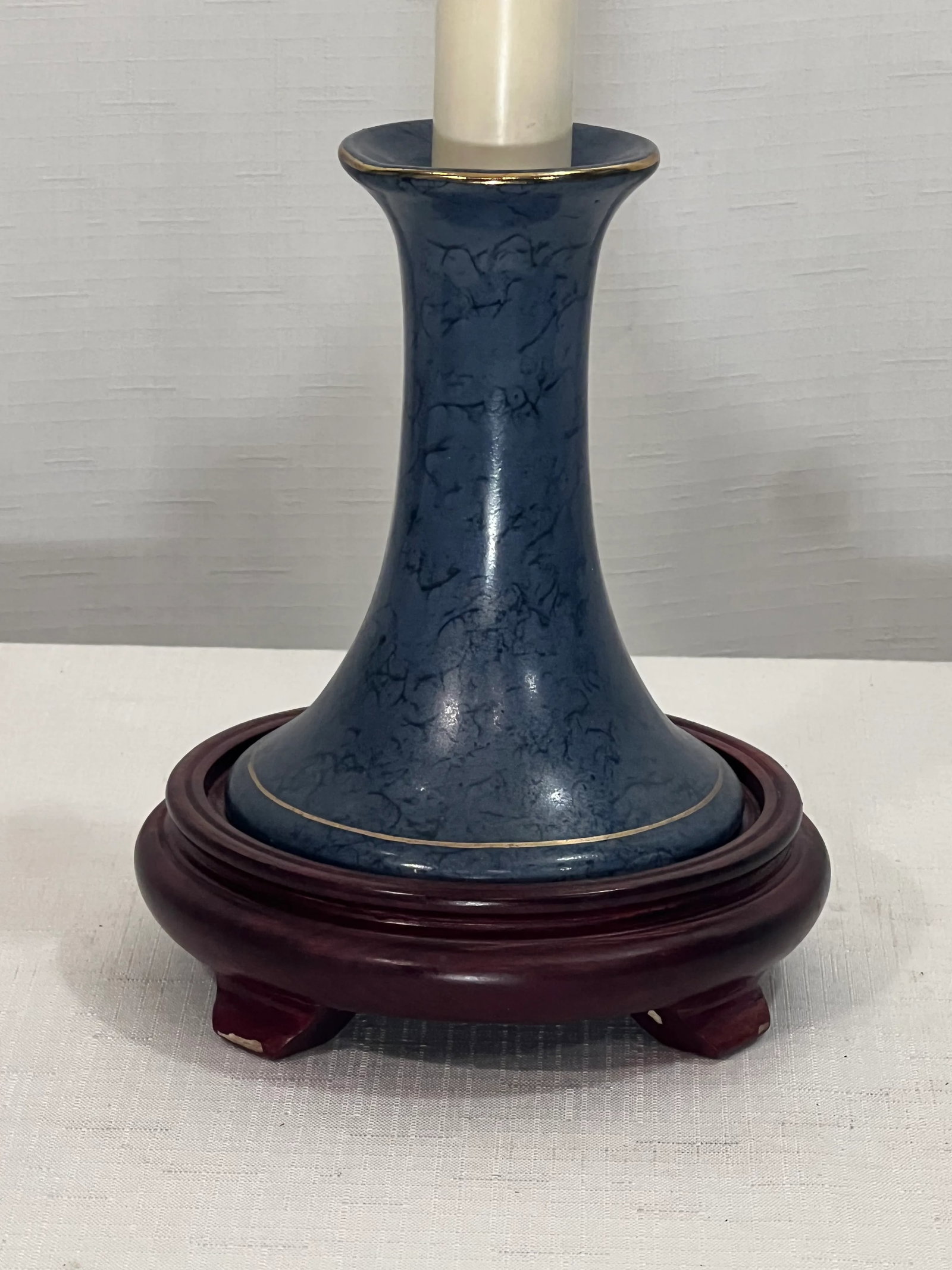 Vintage Candlestick Table Lamp With Handmade Shade With American Pintail Ducks - 6