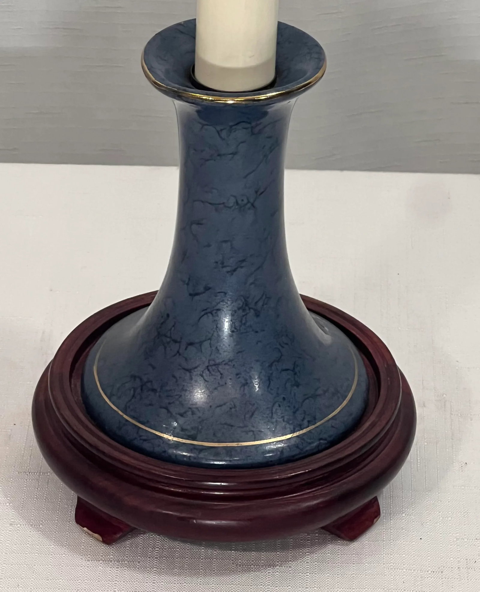 Vintage Candlestick Table Lamp With Handmade Shade With American Pintail Ducks - 7