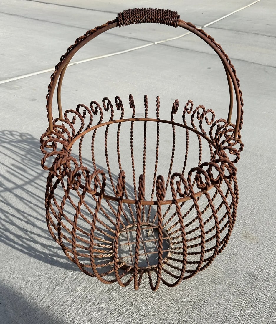 Vintage Iron Gathering Basket - 2