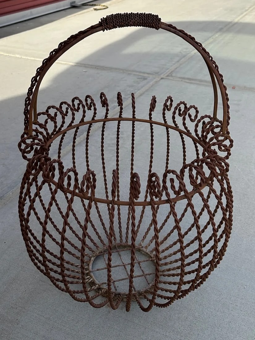 Vintage Iron Gathering Basket - 4