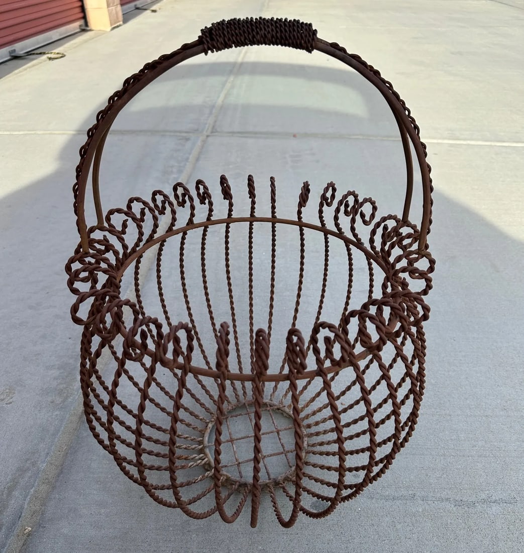 Vintage Iron Gathering Basket - 6