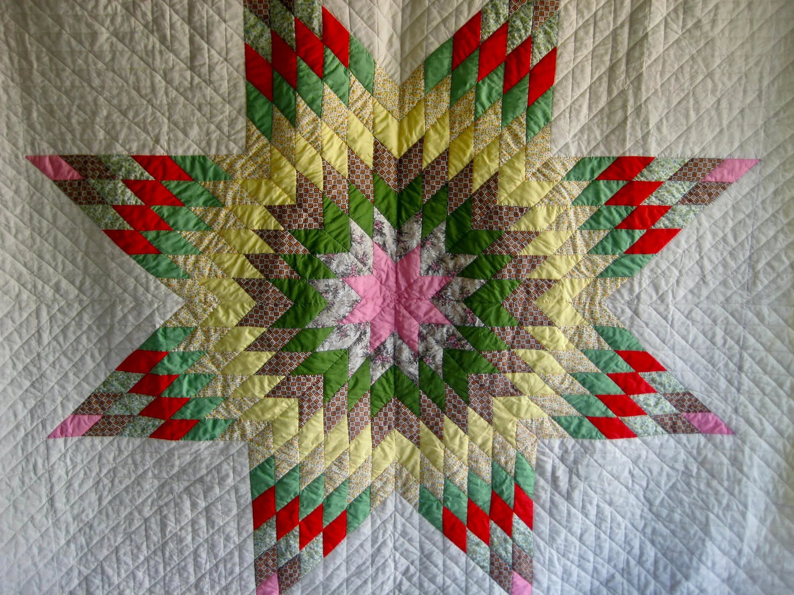Mid Century American Amish Quilt Large Patchwork Star - 2