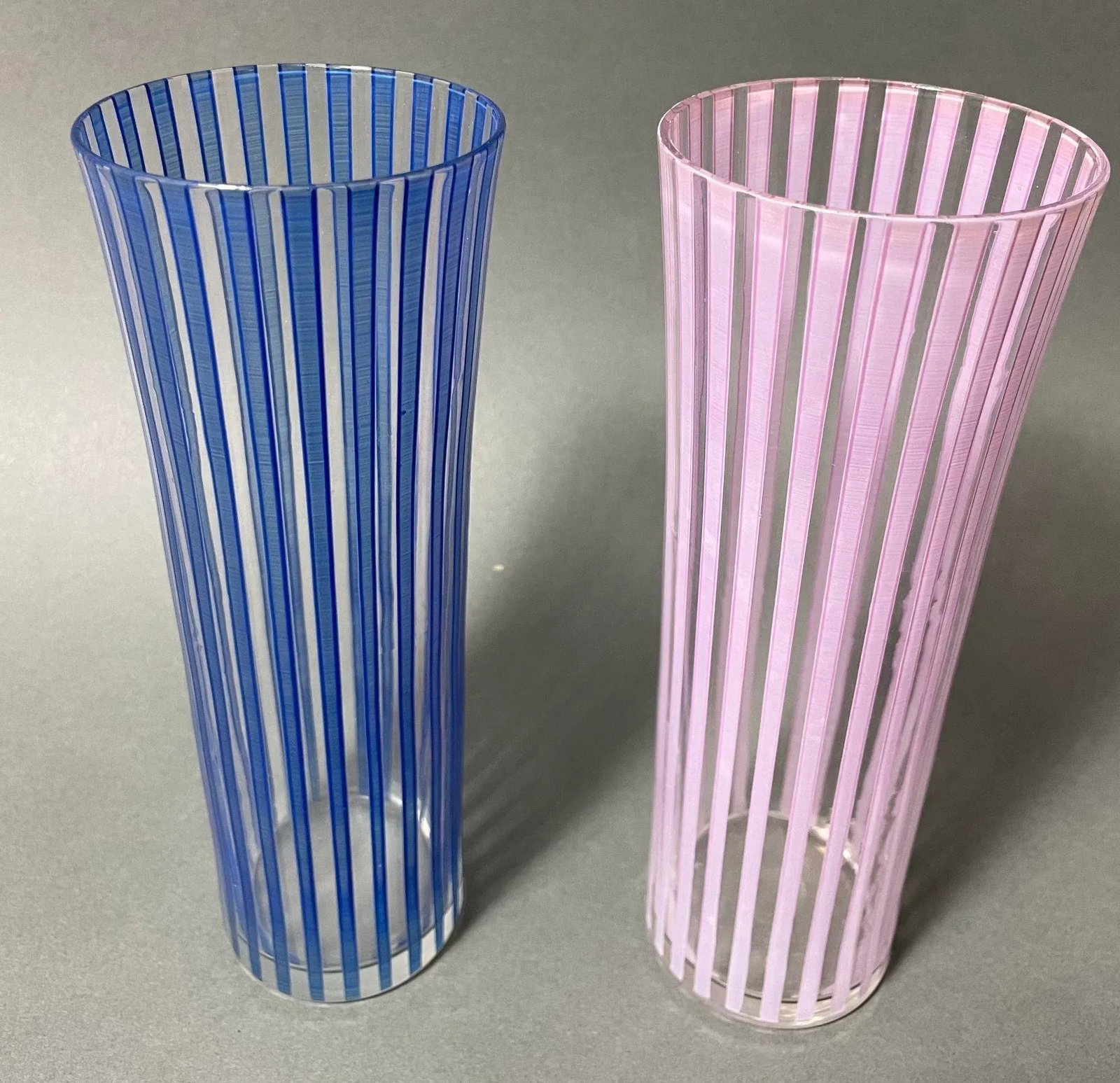 Bengt Orup Mid Century Art Glass Tumbler Sweden Johansfors Glasses Strikt Series - 2