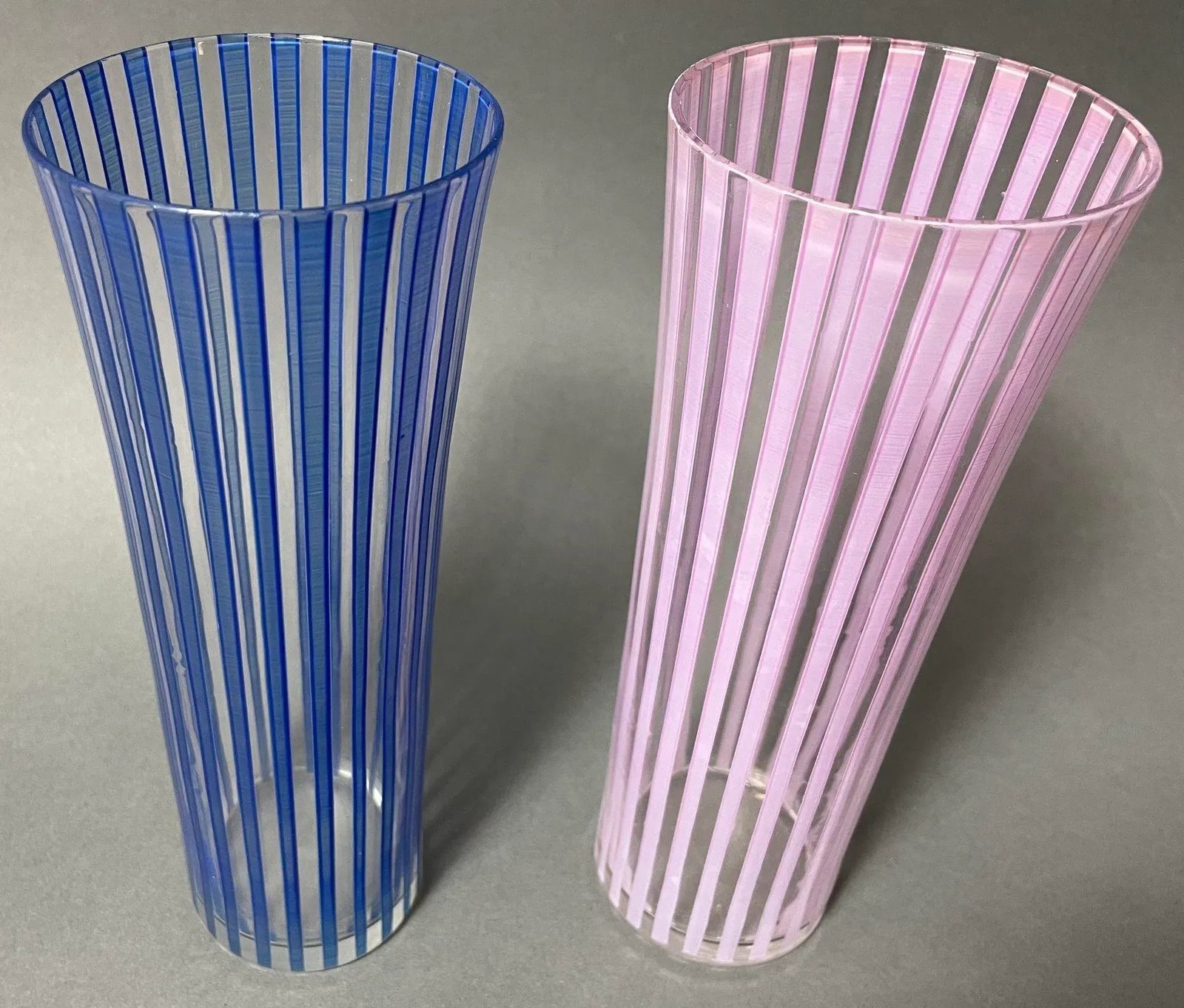 Bengt Orup Mid Century Art Glass Tumbler Sweden Johansfors Glasses Strikt Series - 3