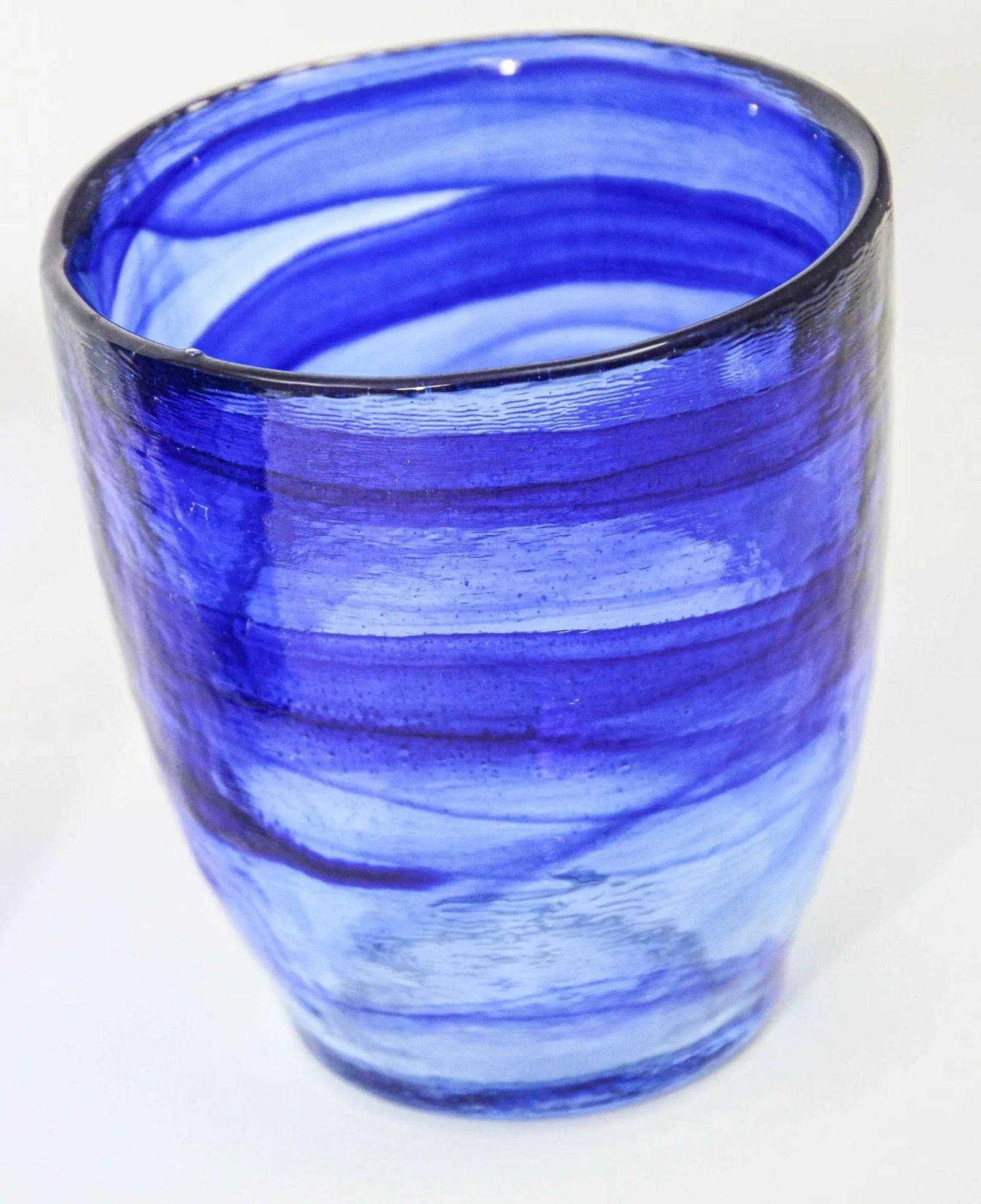 Handcrafted Double Old-Fashioned Cobalt Blue Set of 6 Glasses 1980s - 10