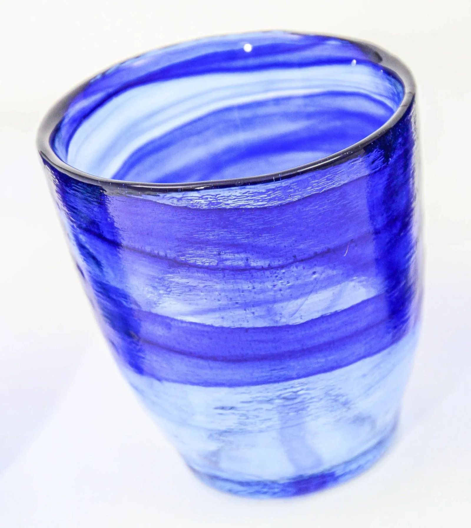 Handcrafted Double Old-Fashioned Cobalt Blue Set of 6 Glasses 1980s - 6