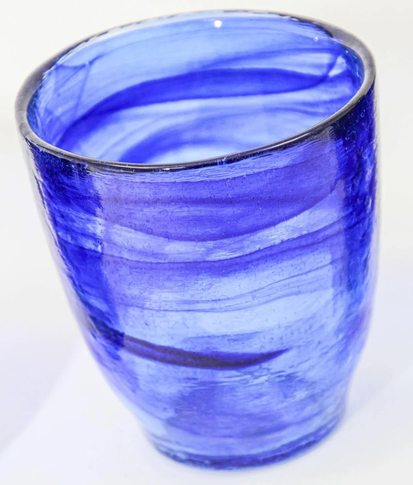 Handcrafted Double Old-Fashioned Cobalt Blue Set of 6 Glasses 1980s - 7