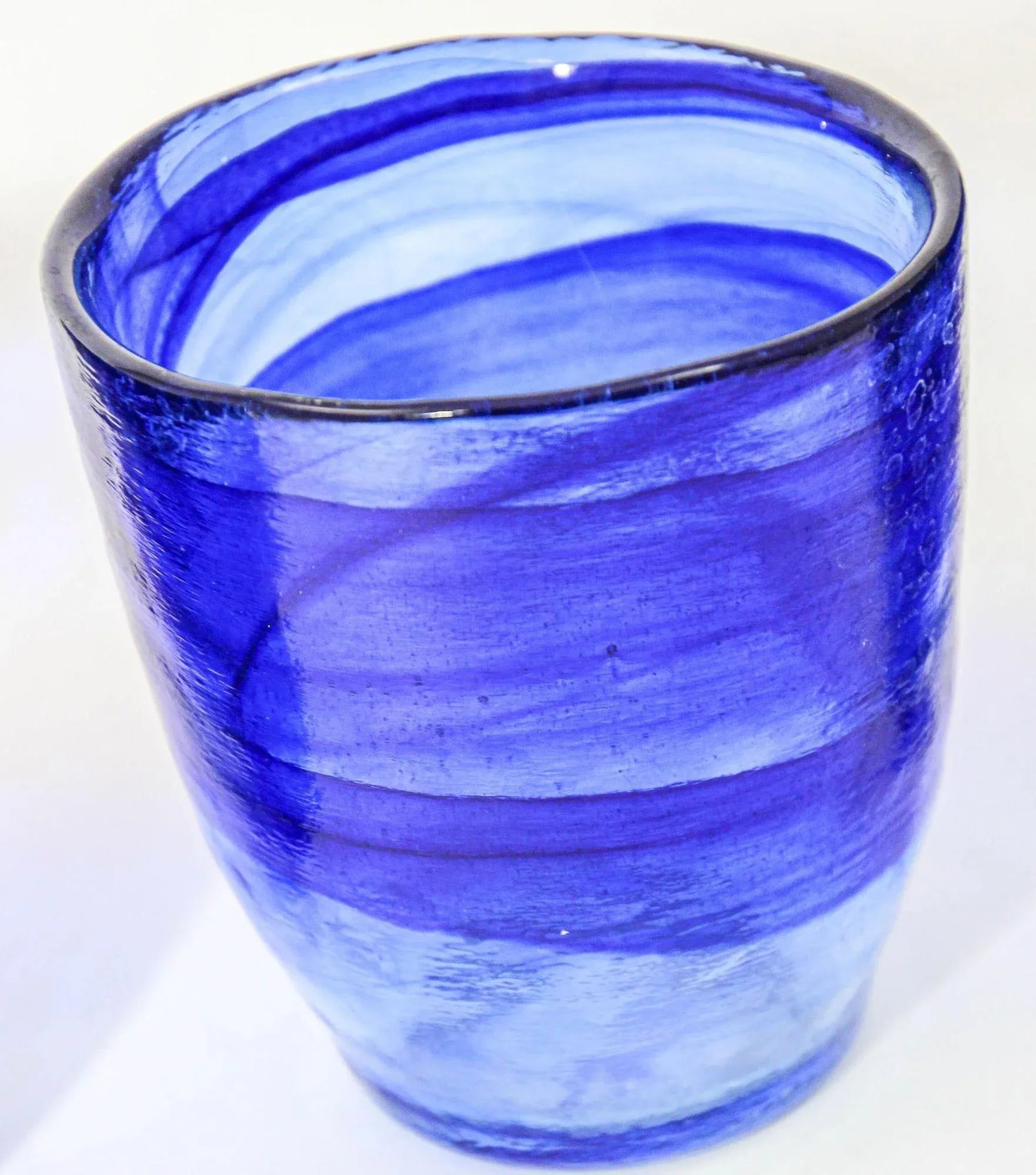 Handcrafted Double Old-Fashioned Cobalt Blue Set of 6 Glasses 1980s - 8