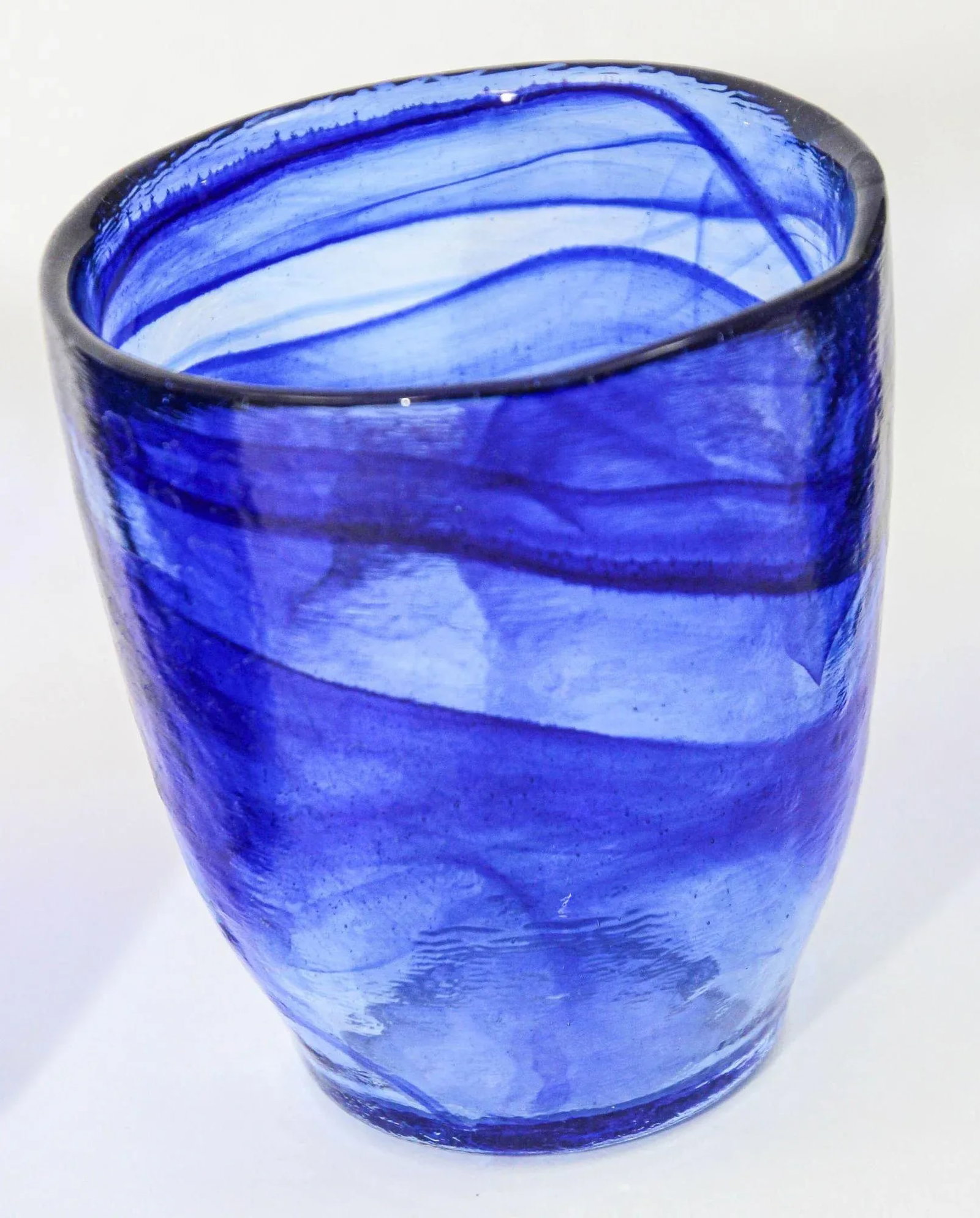 Handcrafted Double Old-Fashioned Cobalt Blue Set of 6 Glasses 1980s - 9