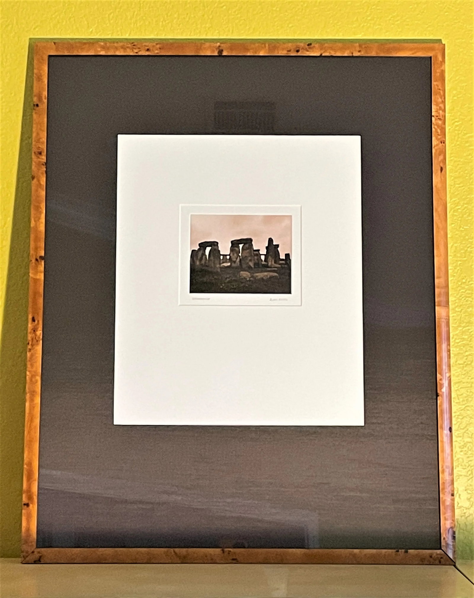 Stonehenge With Flowers Blooming Sepia on Gelatin Silver Photograph by Alan Klug, Framed - 6