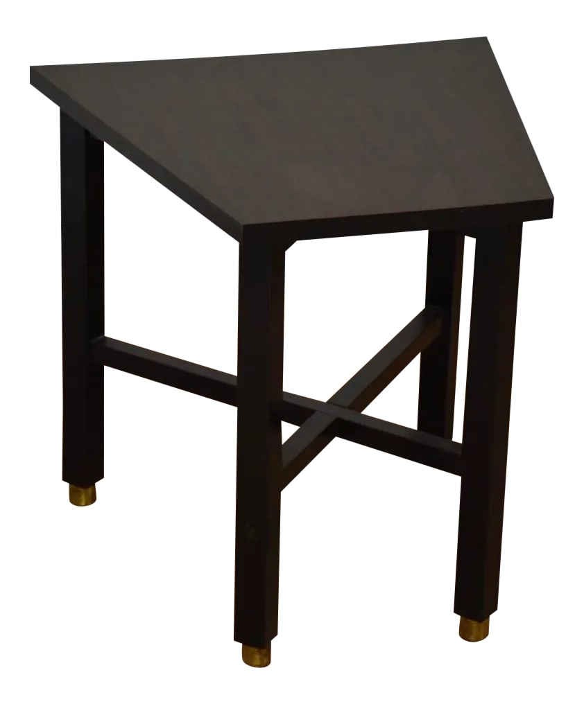 1960s Edward Wormley for Dunbar End Table: A mid century modern formica top end table designed by Edward Wormley for Dunbar. Front edge width measures 12". 20" wide. 19" deep. 19.5" tall. Condition: Alterations: Original Condition Unaltered Im