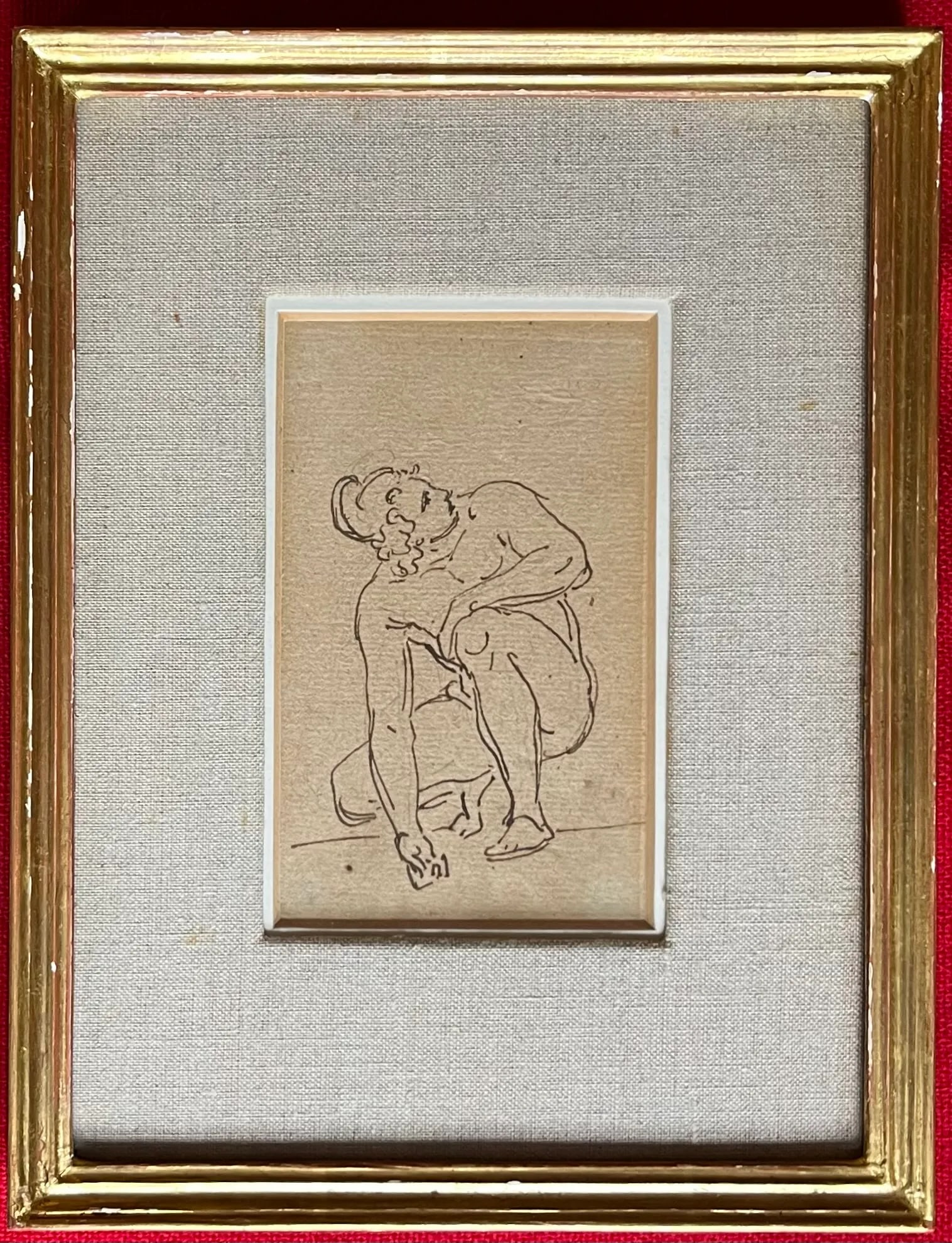 Antique 18th Century Old Master Pen and Ink Drawing of Archimedes - 11