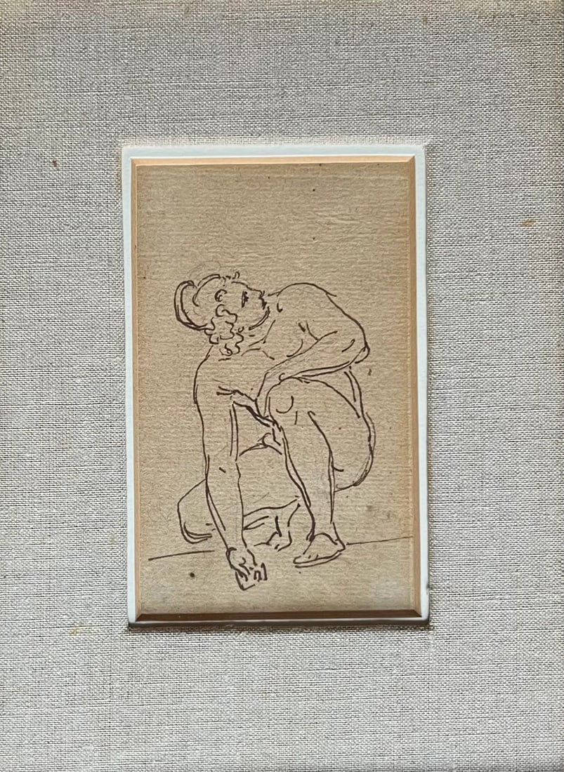Antique 18th Century Old Master Pen and Ink Drawing of Archimedes - 3