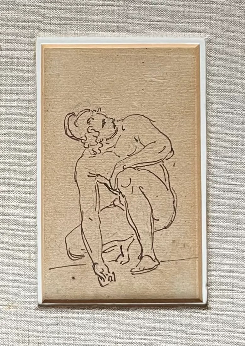 Antique 18th Century Old Master Pen and Ink Drawing of Archimedes - 6