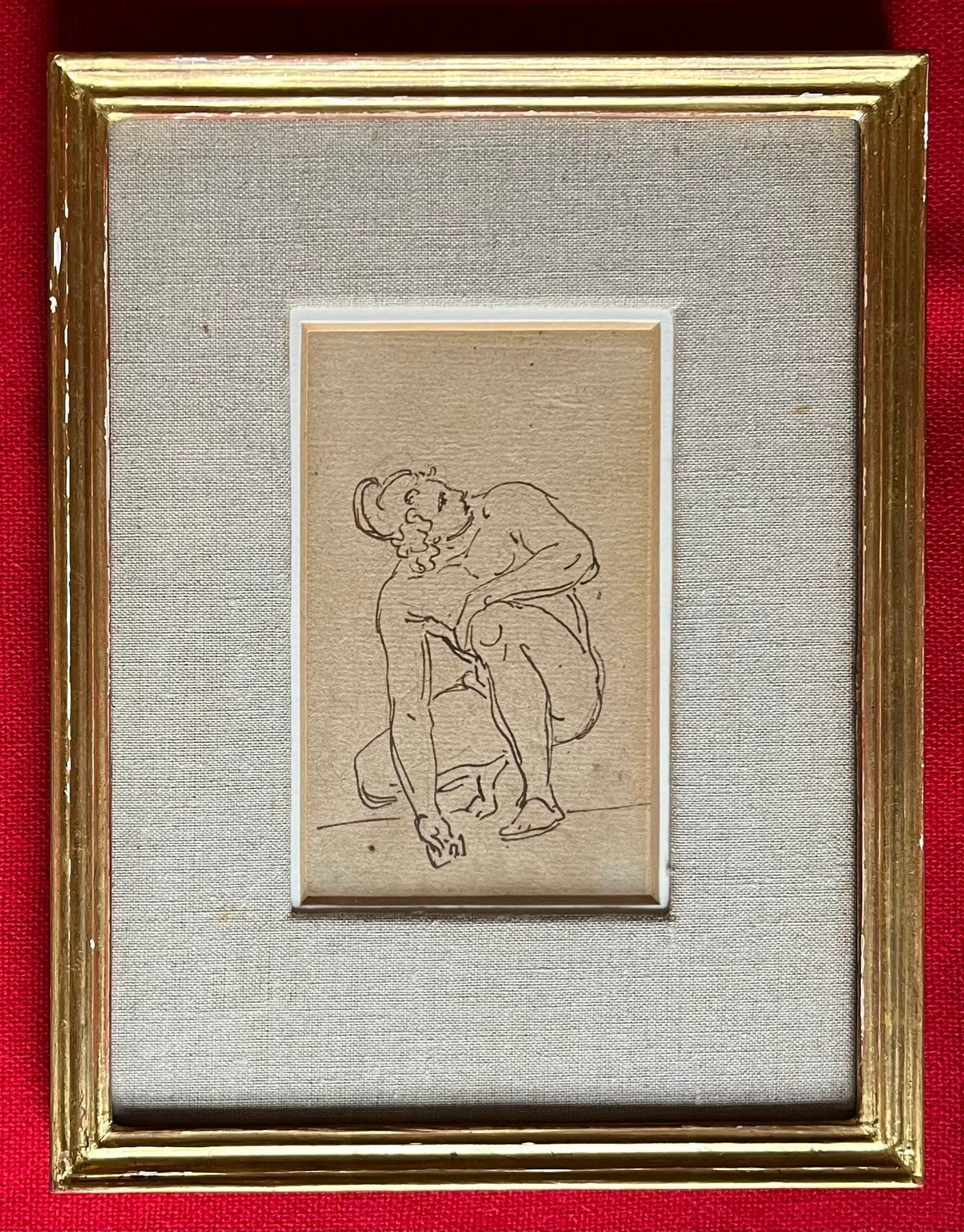 Antique 18th Century Old Master Pen and Ink Drawing of Archimedes - 7