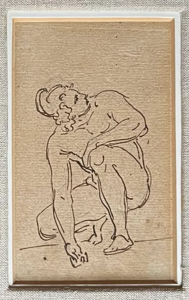 Antique 18th Century Old Master Pen and Ink Drawing of Archimedes - 8