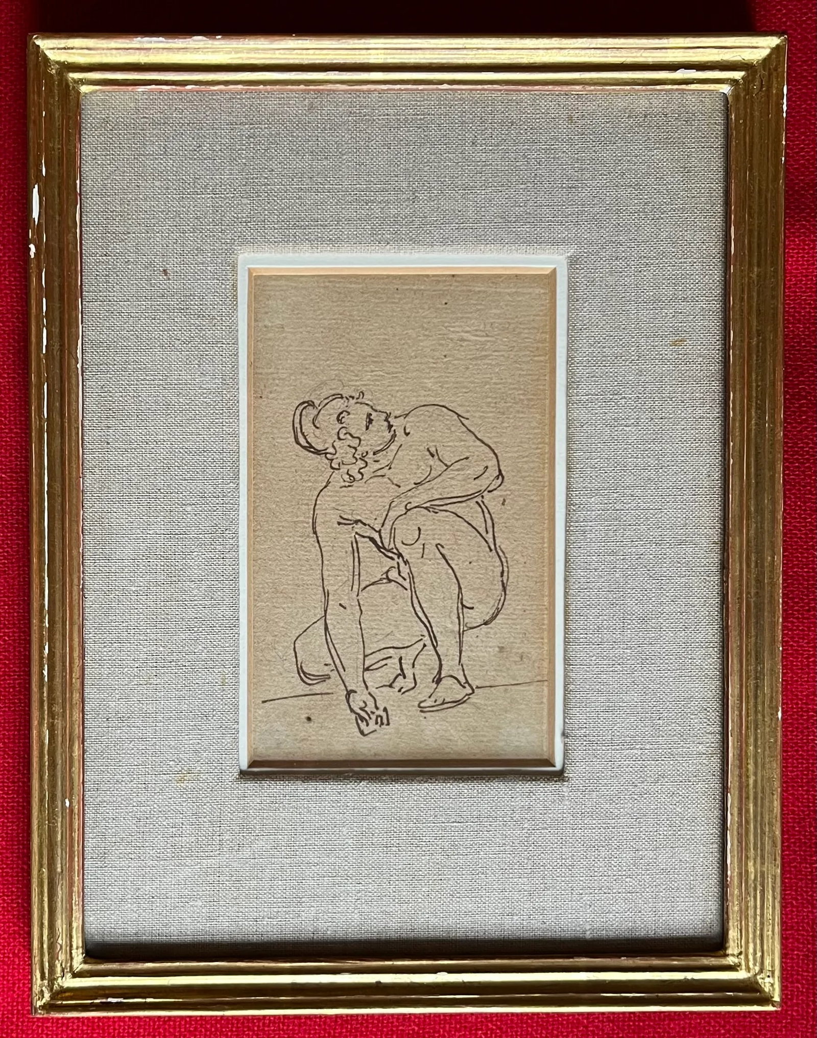 Antique 18th Century Old Master Pen and Ink Drawing of Archimedes - 9