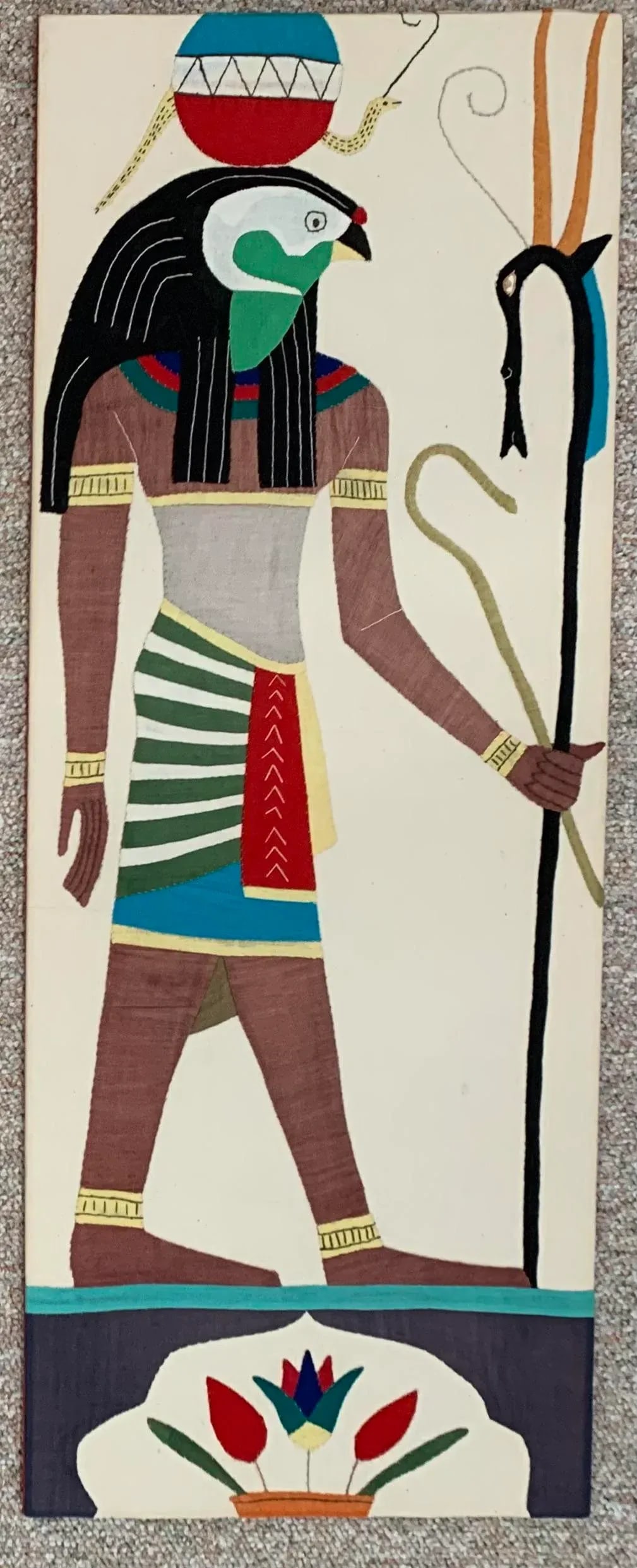 Vintage Modern Cotton Appliqued Egyptian Panel - 2