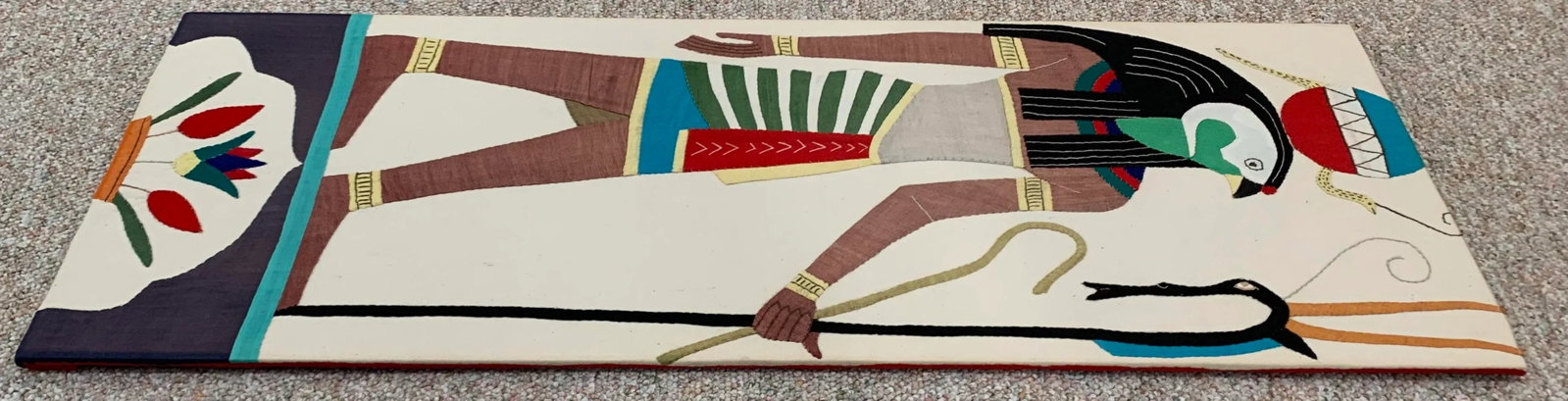 Vintage Modern Cotton Appliqued Egyptian Panel - 3