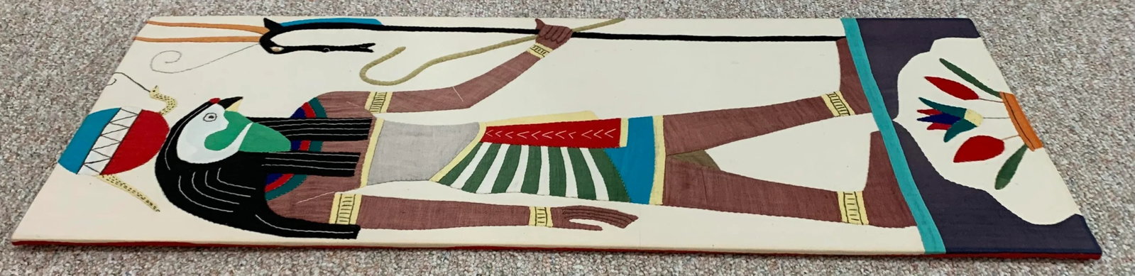 Vintage Modern Cotton Appliqued Egyptian Panel - 4