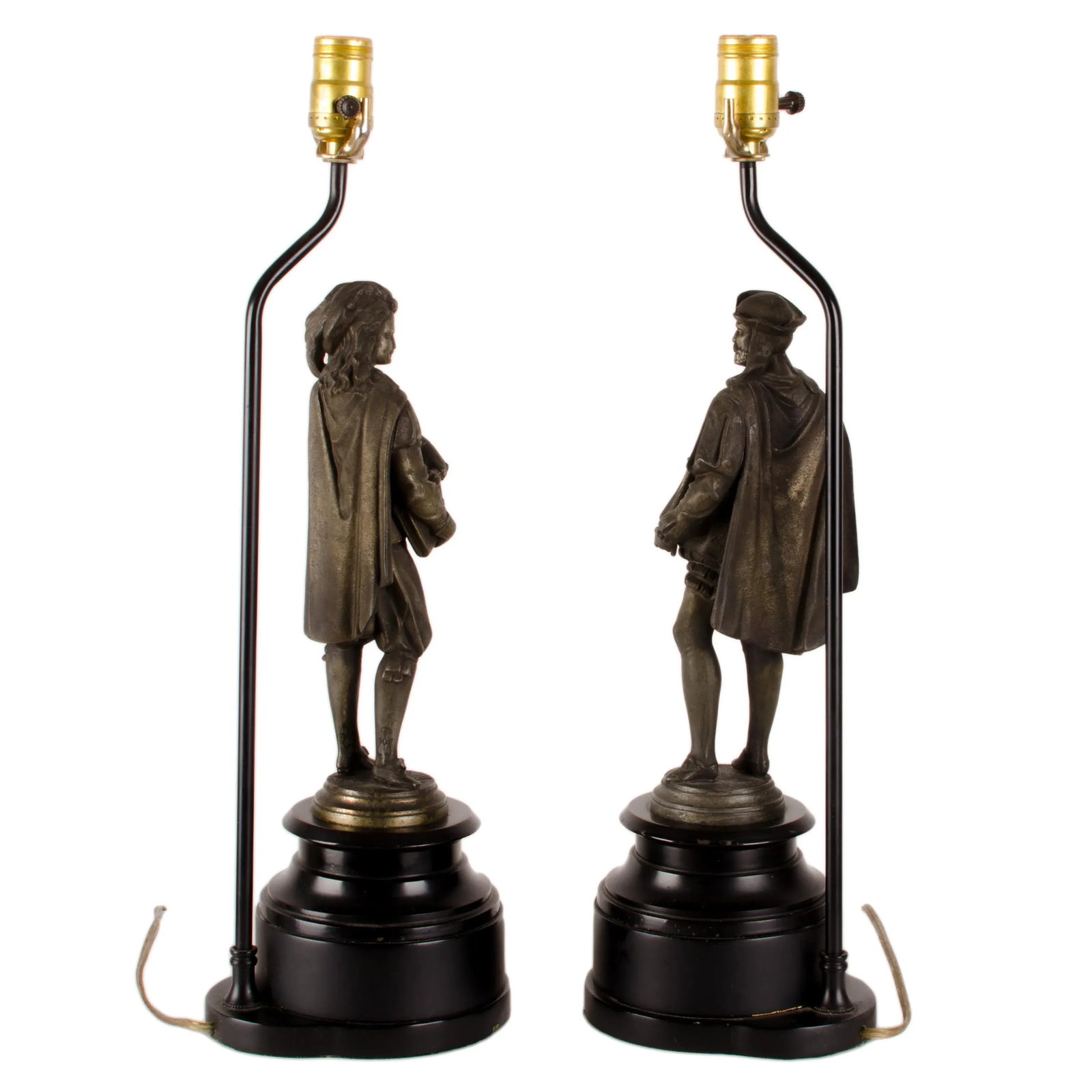 Late 19th Century Figural Artist Spelter Lamps - A Pair - 2
