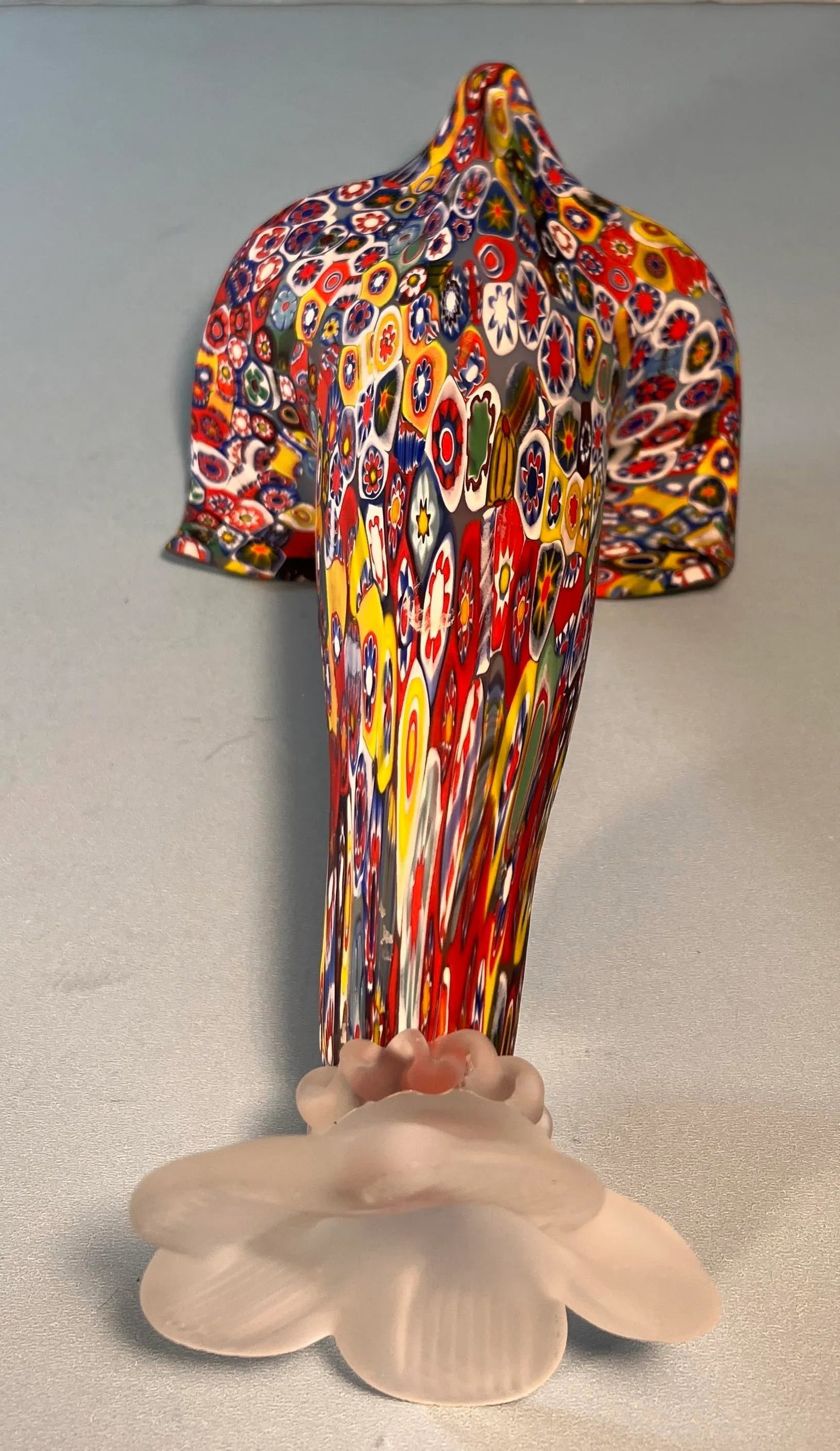 Murano Millefiori Art Glass Cornucopia Vase - 10