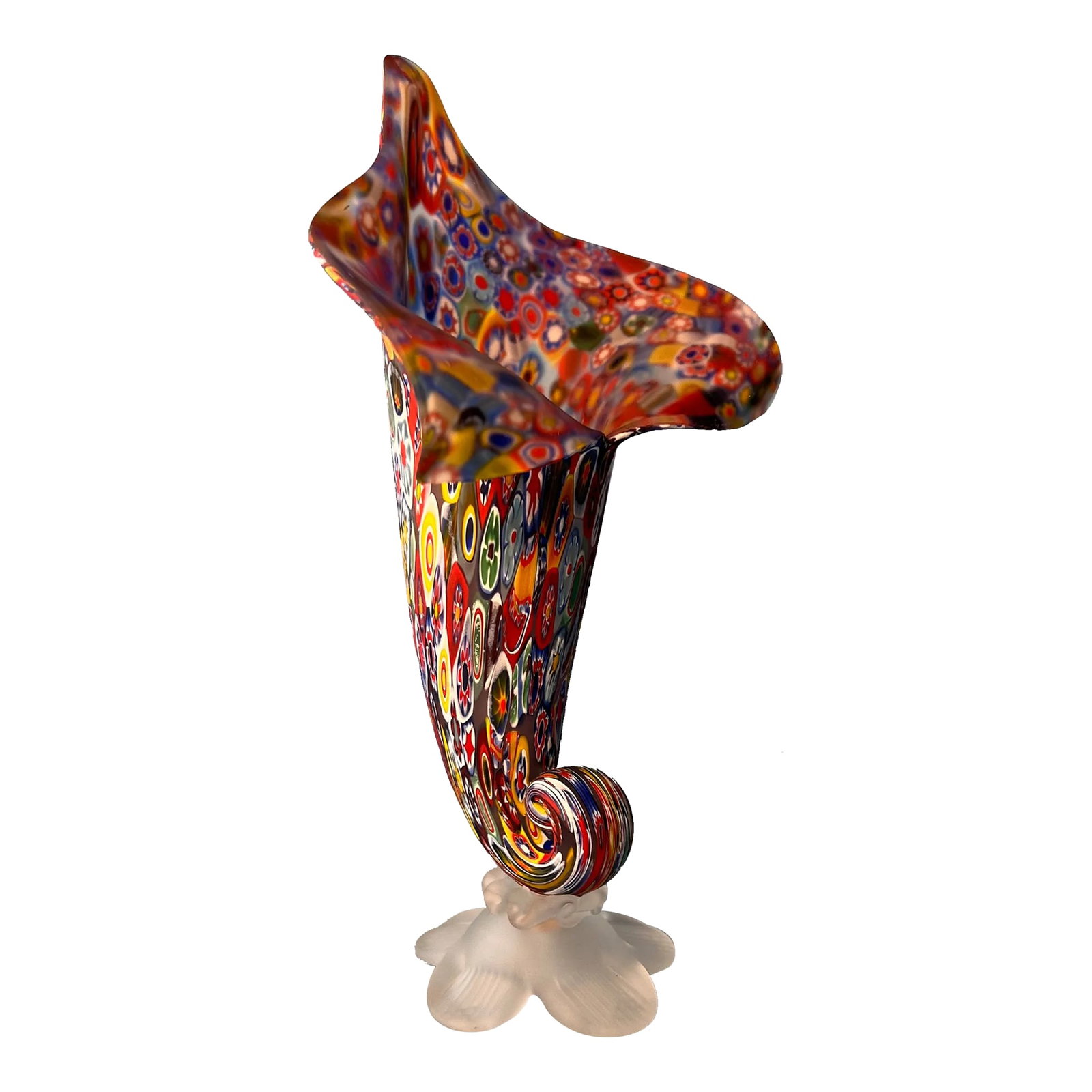 Murano Millefiori Art Glass Cornucopia Vase (1 of 12)