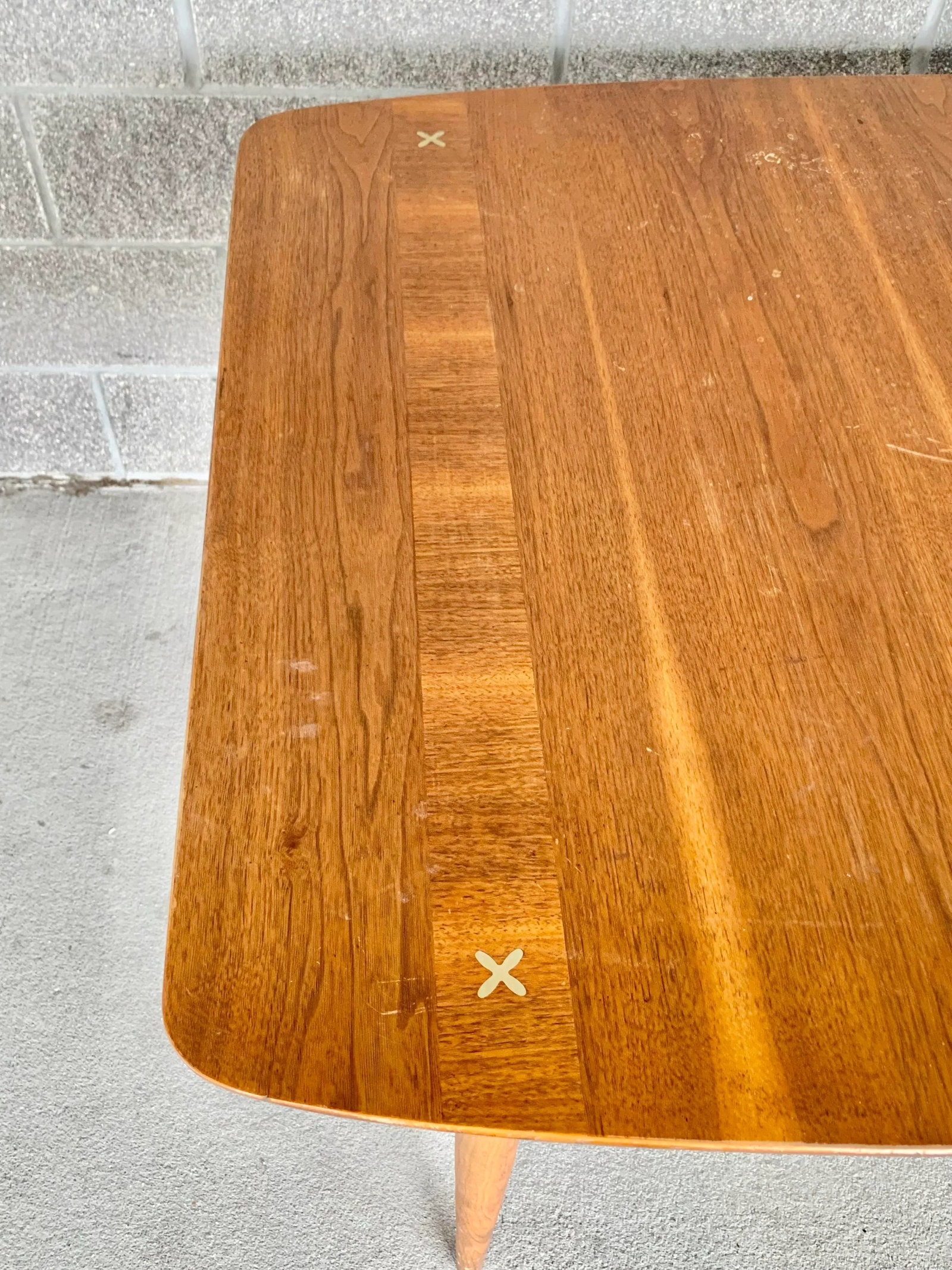 Vintage American of Martinsville Dining Table With Inset Metal Xs - 3