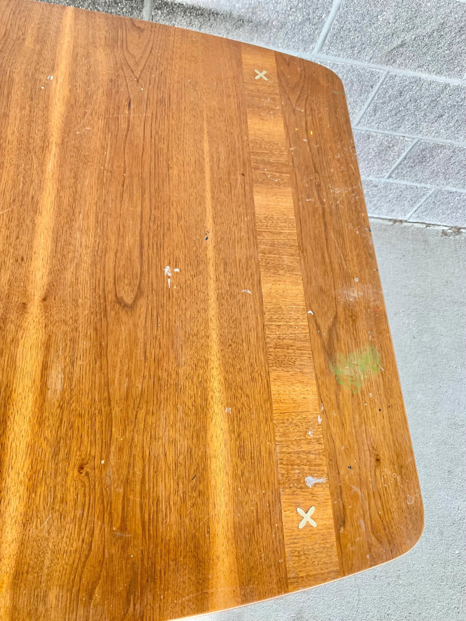 Vintage American of Martinsville Dining Table With Inset Metal Xs - 6