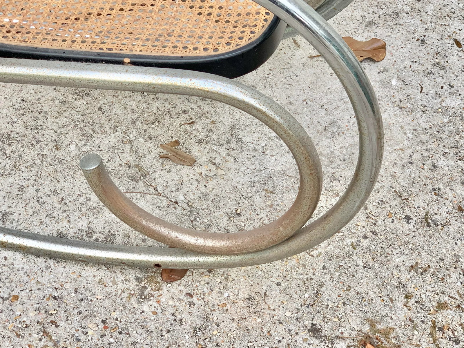 Vintage MCM Breuer Chrome and Cane Rocking Chair - 11