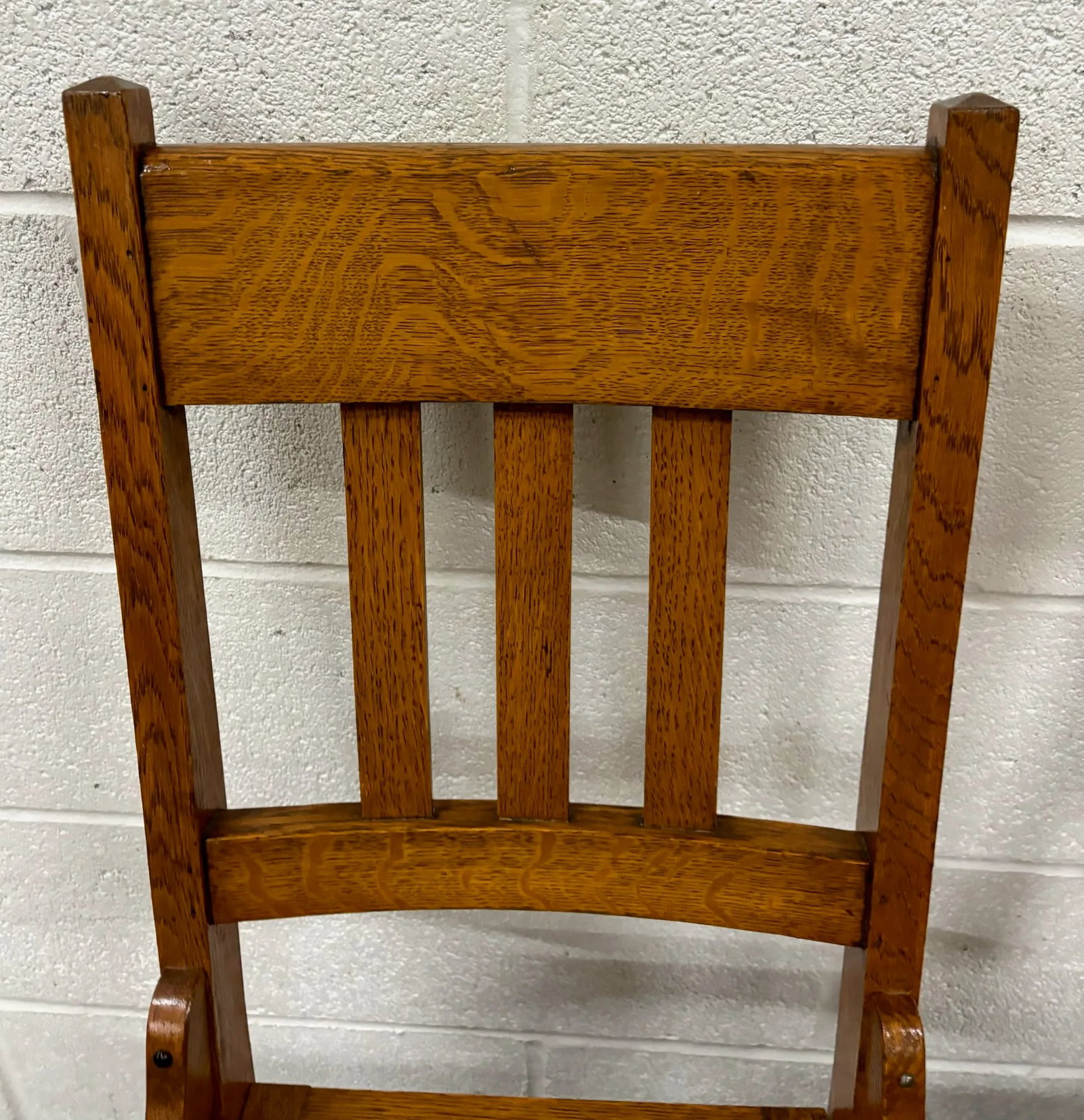 Antique Mission Arts and Crafts Stickley Style Tiger Oak Dining Chairs - Pair - 7