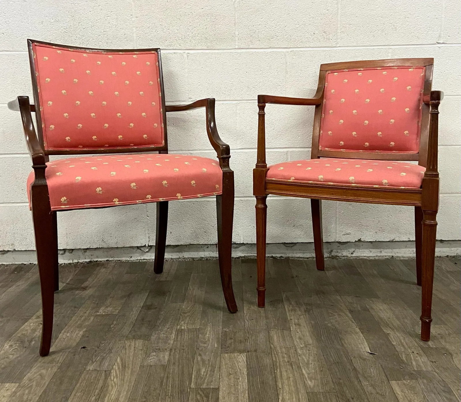 Vintage French Empire Style Dining Arm Chairs Occasional Chairs - Pair - 2