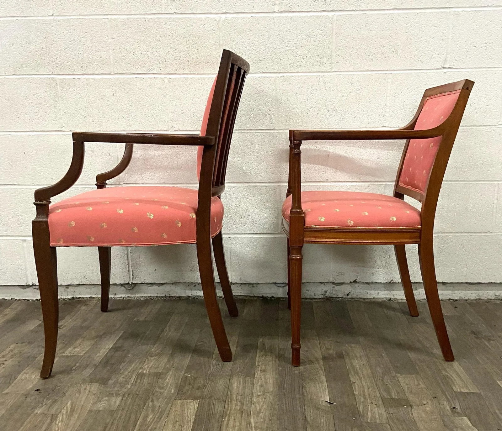 Vintage French Empire Style Dining Arm Chairs Occasional Chairs - Pair - 4