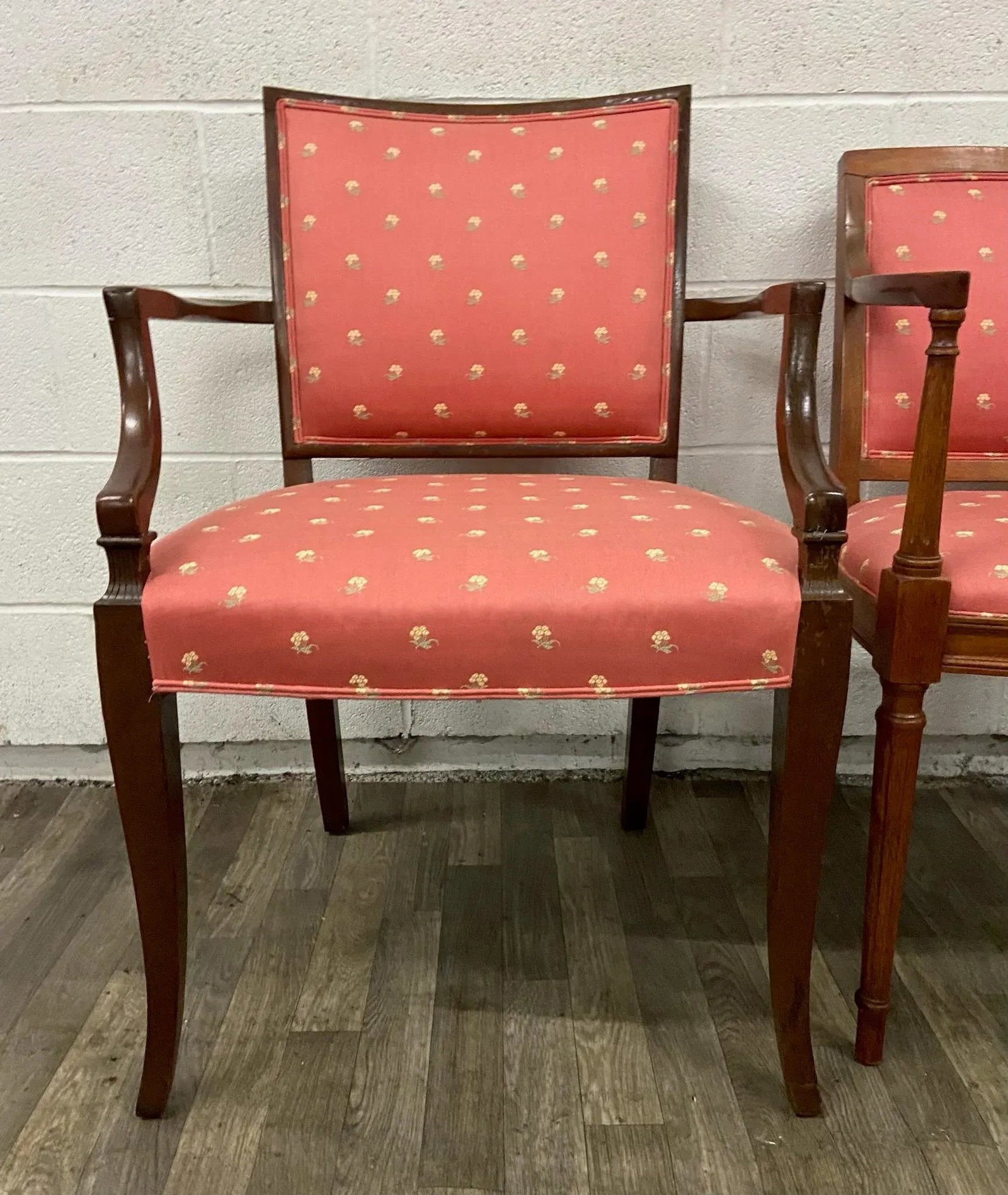 Vintage French Empire Style Dining Arm Chairs Occasional Chairs - Pair - 5