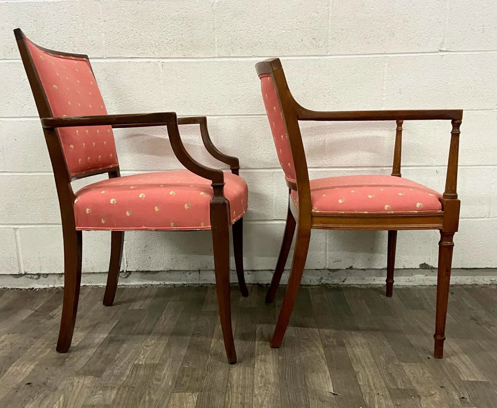 Vintage French Empire Style Dining Arm Chairs Occasional Chairs - Pair - 7