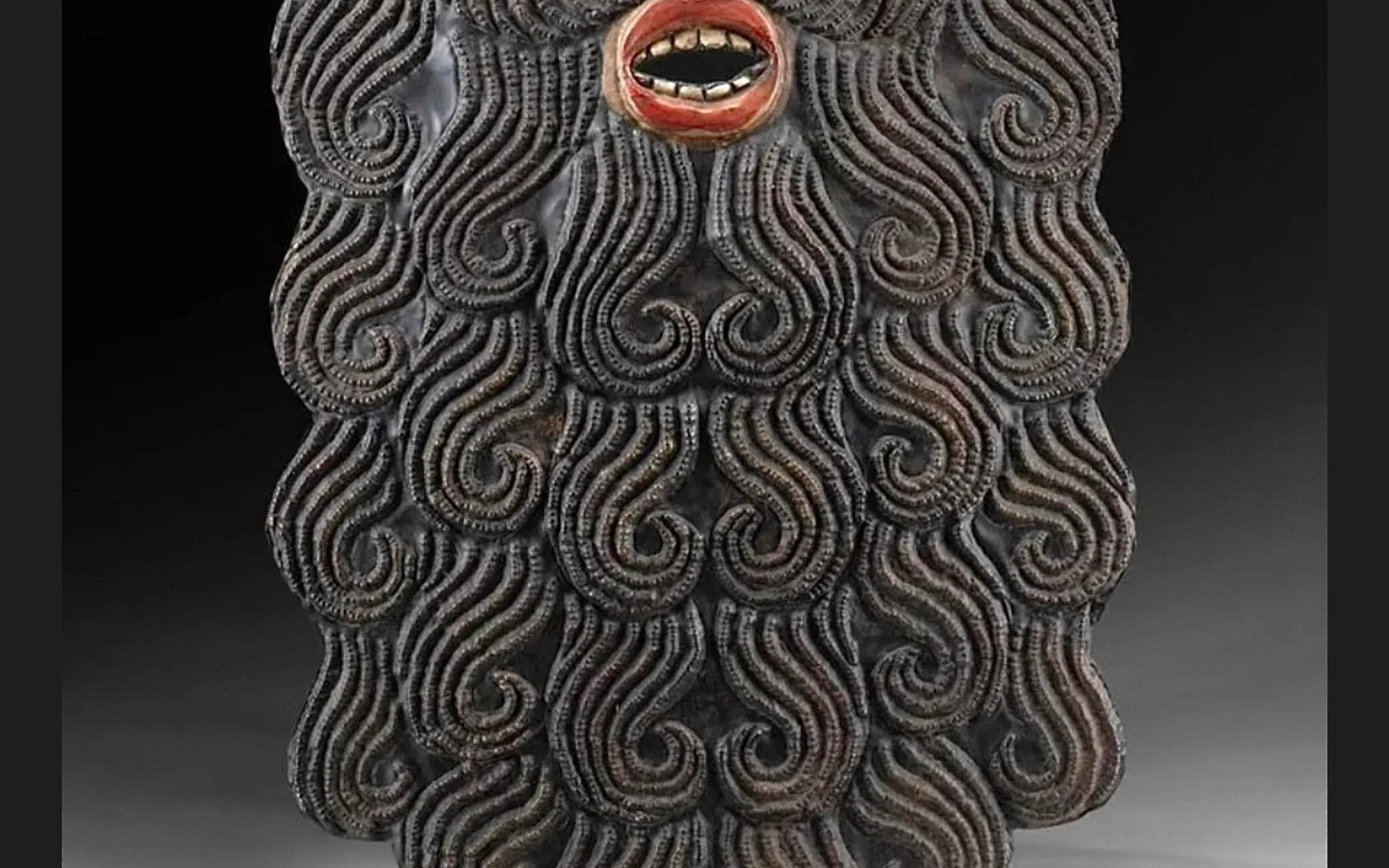 Mexican Guerrero Painted Copper Barbone Mask - 5