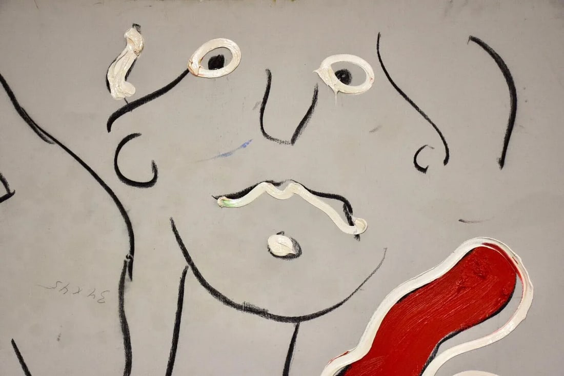 1980s Peter Diem Oil on Canvas Self Portrait - 2