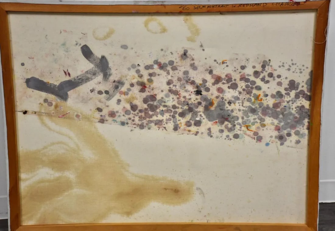 1980s Peter Diem Oil on Canvas Self Portrait - 6