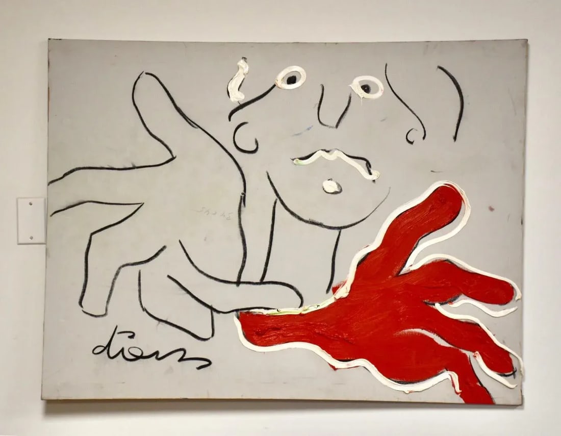 1980s Peter Diem Oil on Canvas Self Portrait - 8