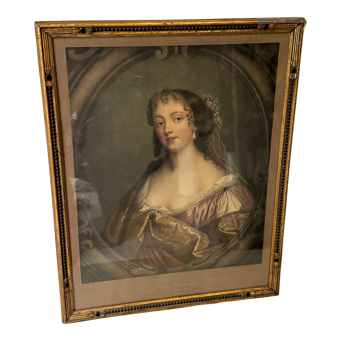 1970s La Belle Hamilton Mezzotint, Framed: Up for consideration is a beautiful framed La Belle Hamilton mezzotint. This would look lovely in your home and it is a great find for the interior design enthusiast. Please check out my other